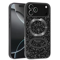 Sparkle Luxury Slim Case with Magnetic Kickstand for iPhone 17 Pro / 18 Pro (BLACK)
