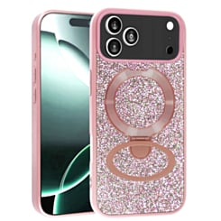 Sparkle Luxury Slim Case with Magnetic Kickstand for iPhone 17 Pro / 18 Pro (PINK)