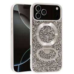 Sparkle Luxury Slim Case with Magnetic Kickstand for iPhone 17 Pro / 18 Pro (SILVER)