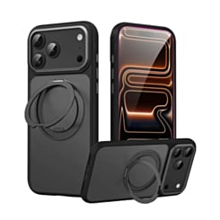 Heavy Duty Rugged Armor Case with Camera Protection Case with Kickstand (BLACK) for iPhone 17 Pro Max / 18 Pro Max