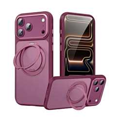 Heavy Duty Rugged Armor Case with Camera Protection Case with Kickstand (Burgundy) for iPhone 17 Pro Max / 18 Pro Max