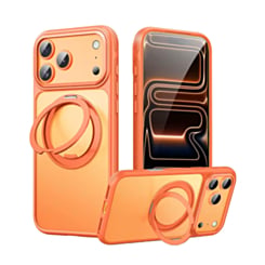 Heavy Duty Rugged Armor Case with Camera Protection Case with Kickstand (ORANGE) for iPhone 17 Pro Max / 18 Pro Max