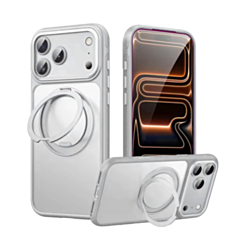 Heavy Duty Rugged Armor Case with Camera Protection Case with Kickstand (WHITE) for iPhone 17 Pro Max / 18 Pro Max