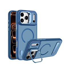 Matte Transparent Camera Stand & Kickstand with Wireless Charging Case (Glacier) for iPhone 17 Pro Max / 18 Pro Max