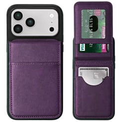 Leather Wallet Case with Kickstand (PURPLE) for iPhone 17 Pro Max / 18 Pro Max