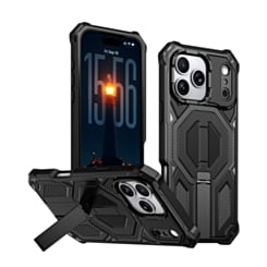 Heavy Duty Rugged Armor Case with Camera Protection Case with Kickstand (BLACK) for iPhone 17 Pro Max / 18 Pro Max