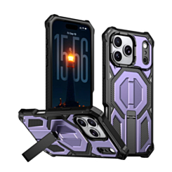 Heavy Duty Rugged Armor Case with Camera Protection Case with Kickstand (PURPLE) for iPhone 17 Pro Max / 18 Pro Max