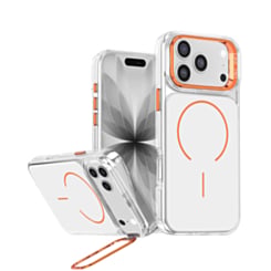 Magnetic Clear Case with Camera Kickstand for iPhone 17 Pro Max / 18 Pro Max (ORANGE)