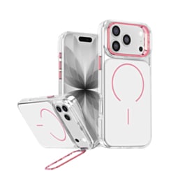 Magnetic Clear Case with Camera Kickstand for iPhone 17 Pro Max / 18 Pro Max (PINK)