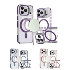 Thin Magnetic Clear Case with Camera Stand Kickstand for iPhone 17 Pro / 18 Pro